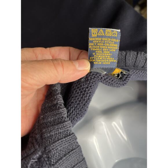 US Polo Assn USA Flag Knit Sweater Pullover Size XL Blue All Cotton Vintage 90s - Picture 6 of 6